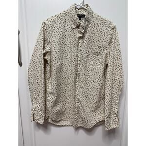 J.Crew Mercantile men's small cream long sleeve button down shirt ditsy floral